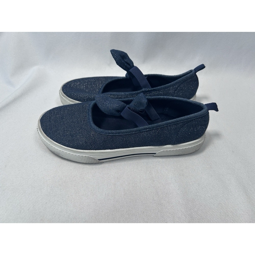 Carter's Girls Capri Slip On Mary Jane Sneaker Navy Blue Denim Sparkle Size 2M